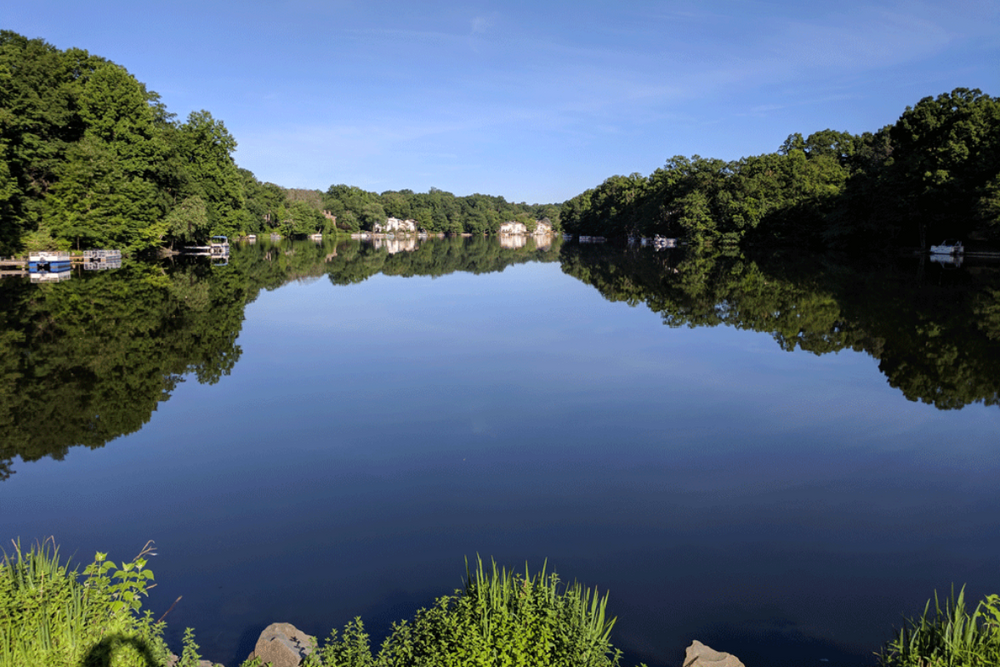 Paddleboarding in Lake Anne, Virginia