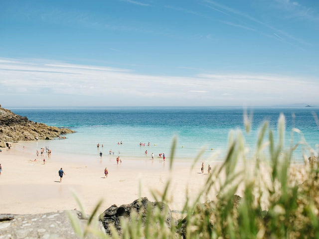 St Ives beach in Cornwall on a sunny day