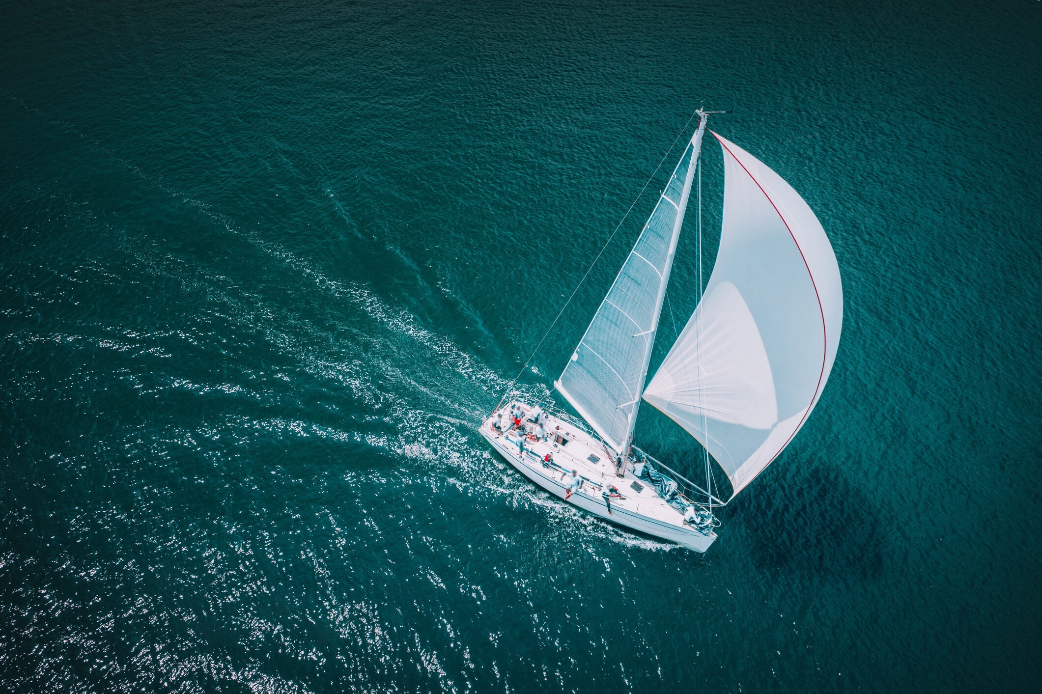 A sailing boat in the sea