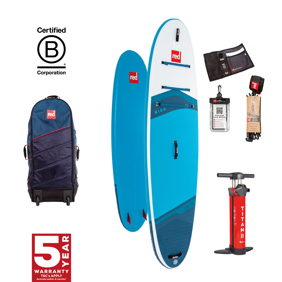 10'6" Ride MSL Inflatable Paddle Board Package.