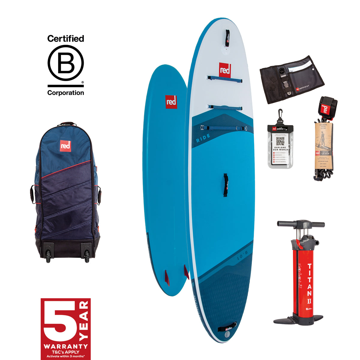 10'8" Ride MSL Inflatable Paddle Board Package.