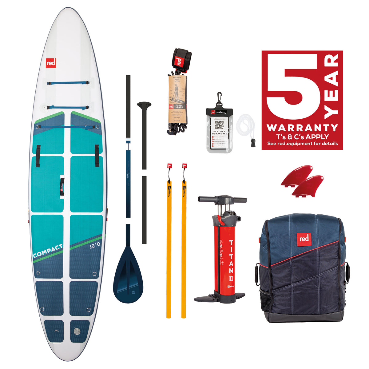 12'0" Compact MSL PACT Inflatable Paddle Board Package (past style)