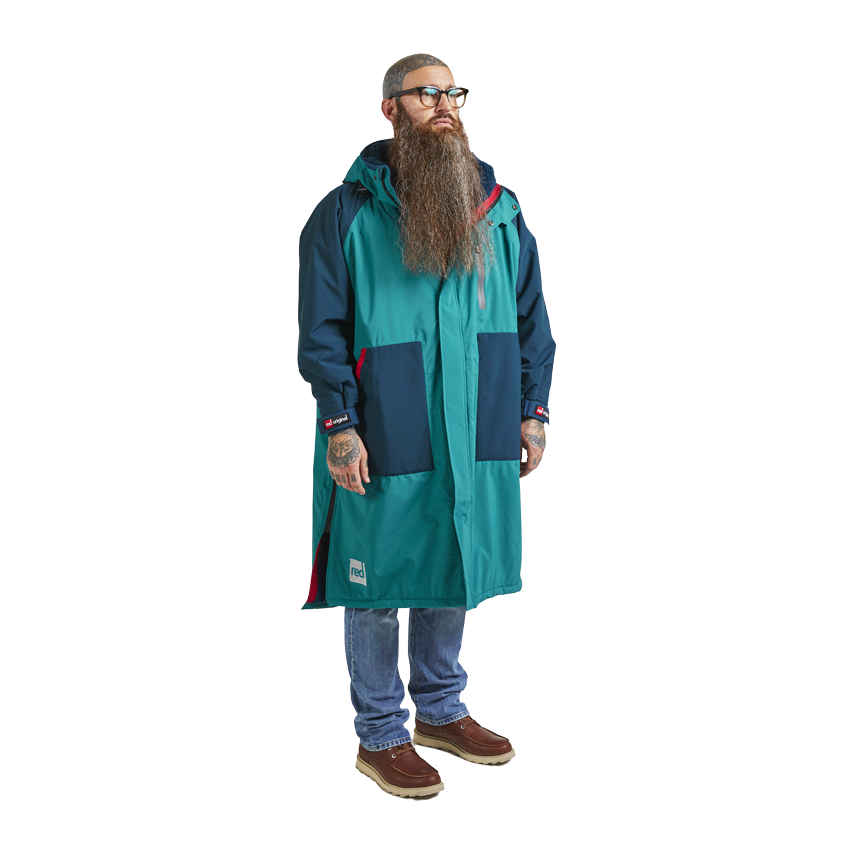 Men's Long Sleeve Recovered Pro Change Robe EVO - Teal / Navy