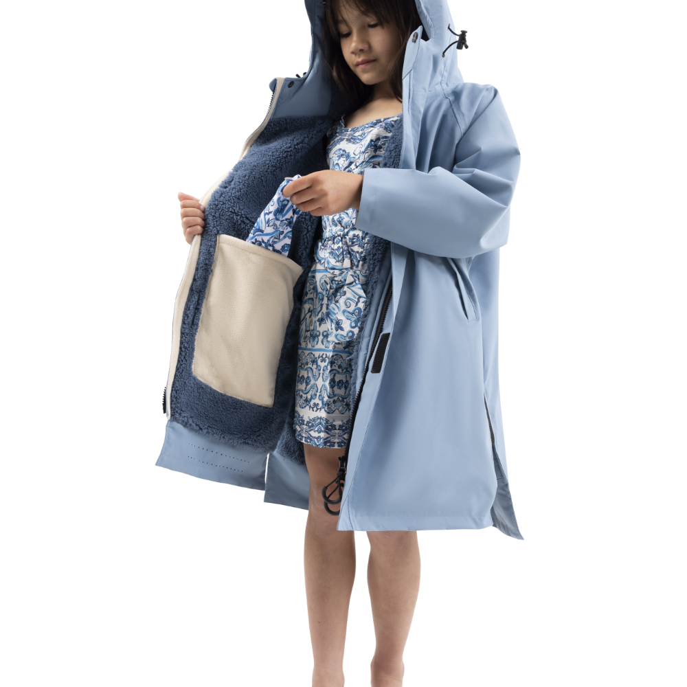 Kids’ Long Sleeve Dry Waterproof Changing Robe Alter EVO Pro - Alpine Blue