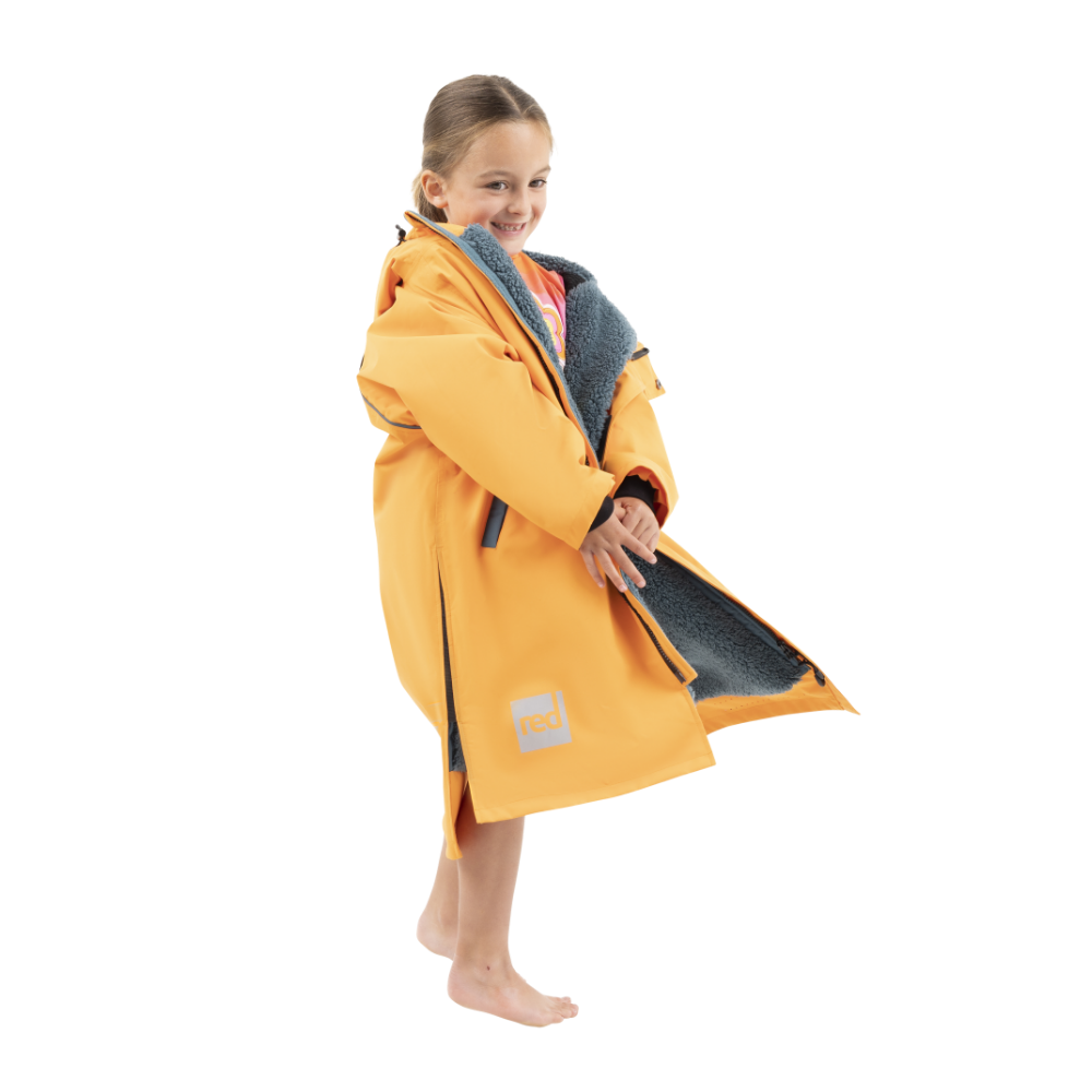 Kids’ Long Sleeve Dry Waterproof Changing Robe Alter EVO Pro - Bitter Orange