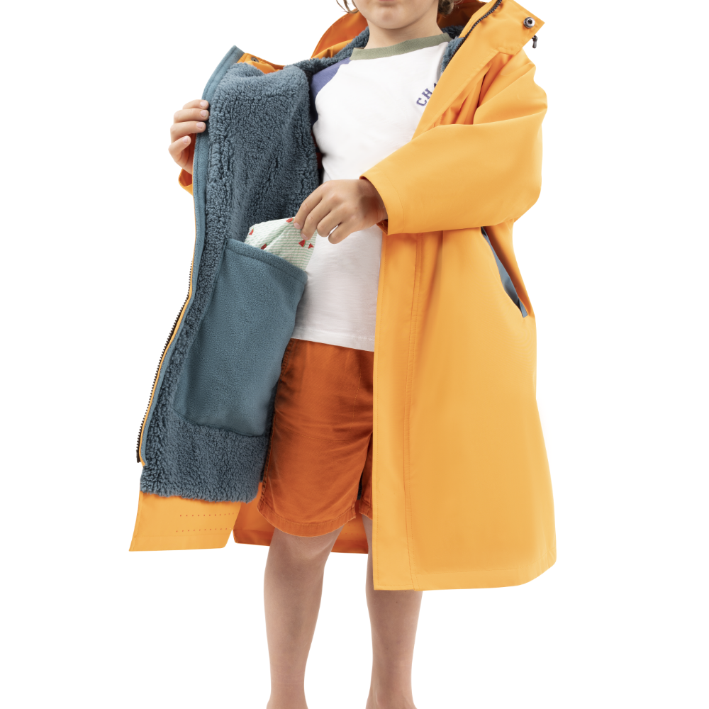 Kids’ Long Sleeve Dry Waterproof Changing Robe Alter EVO Pro - Bitter Orange