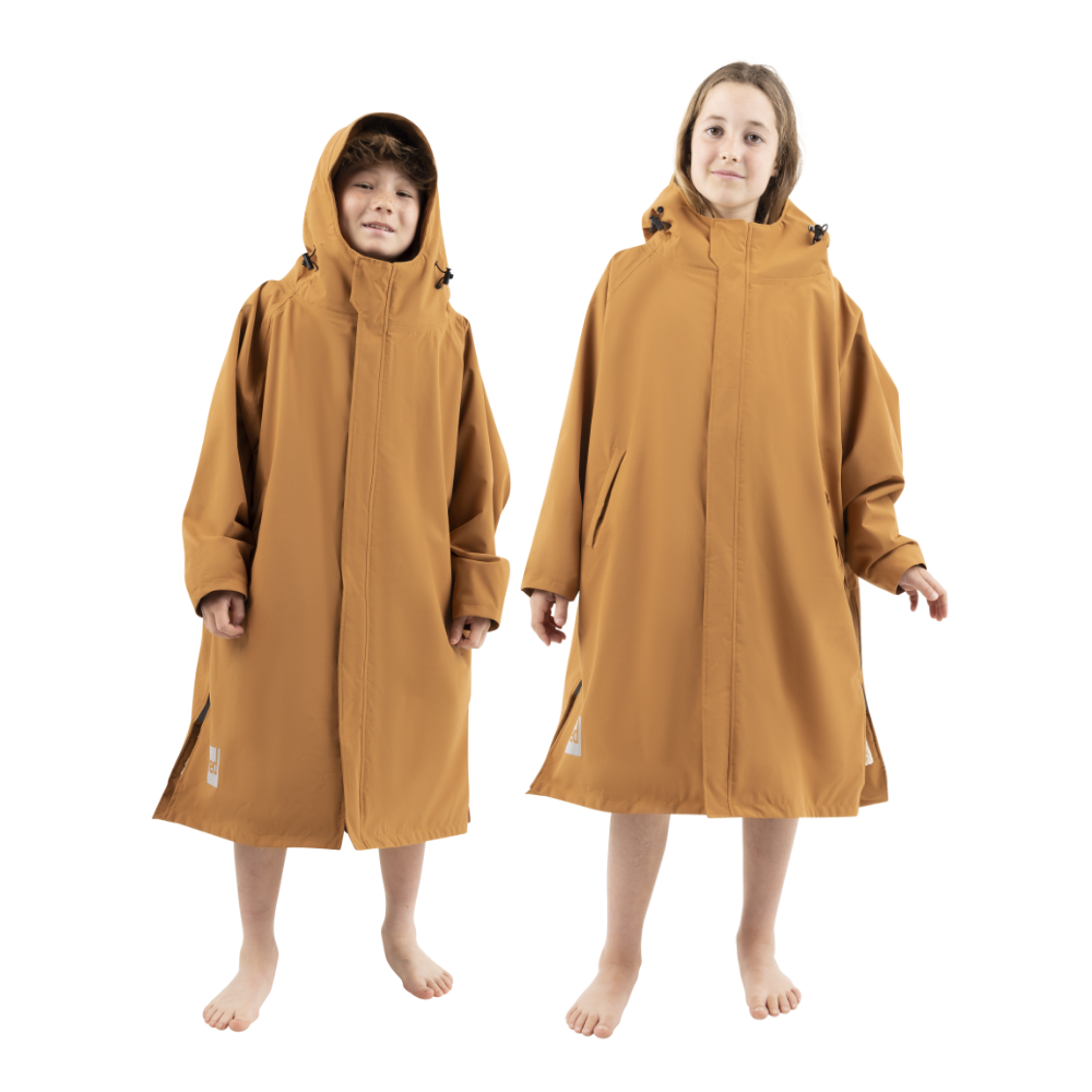 Kids’ Long Sleeve Dry Waterproof Changing Robe Alter EVO Pro - Caramel