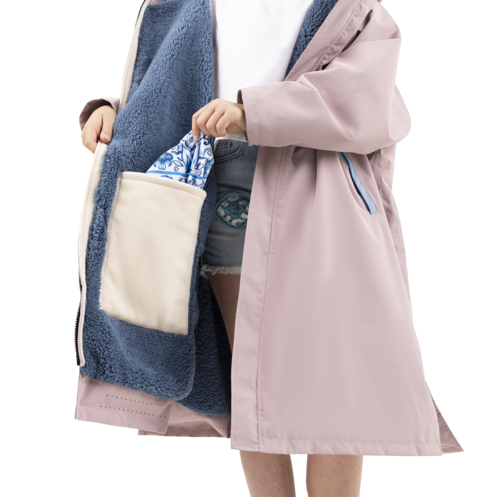 Kids’ Long Sleeve Dry Waterproof Changing Robe Alter EVO Pro - Salty Pink