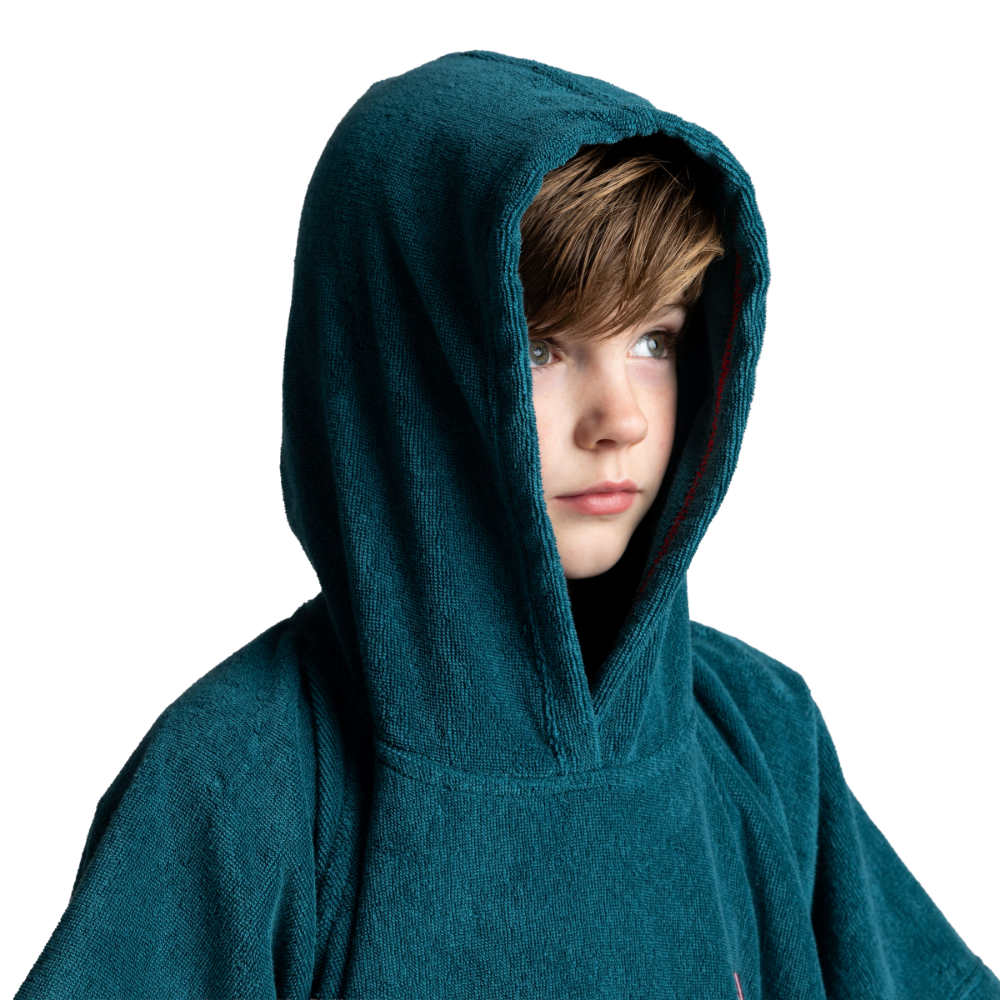 Kids' Towelling Poncho Changing Robe - Deep Teal