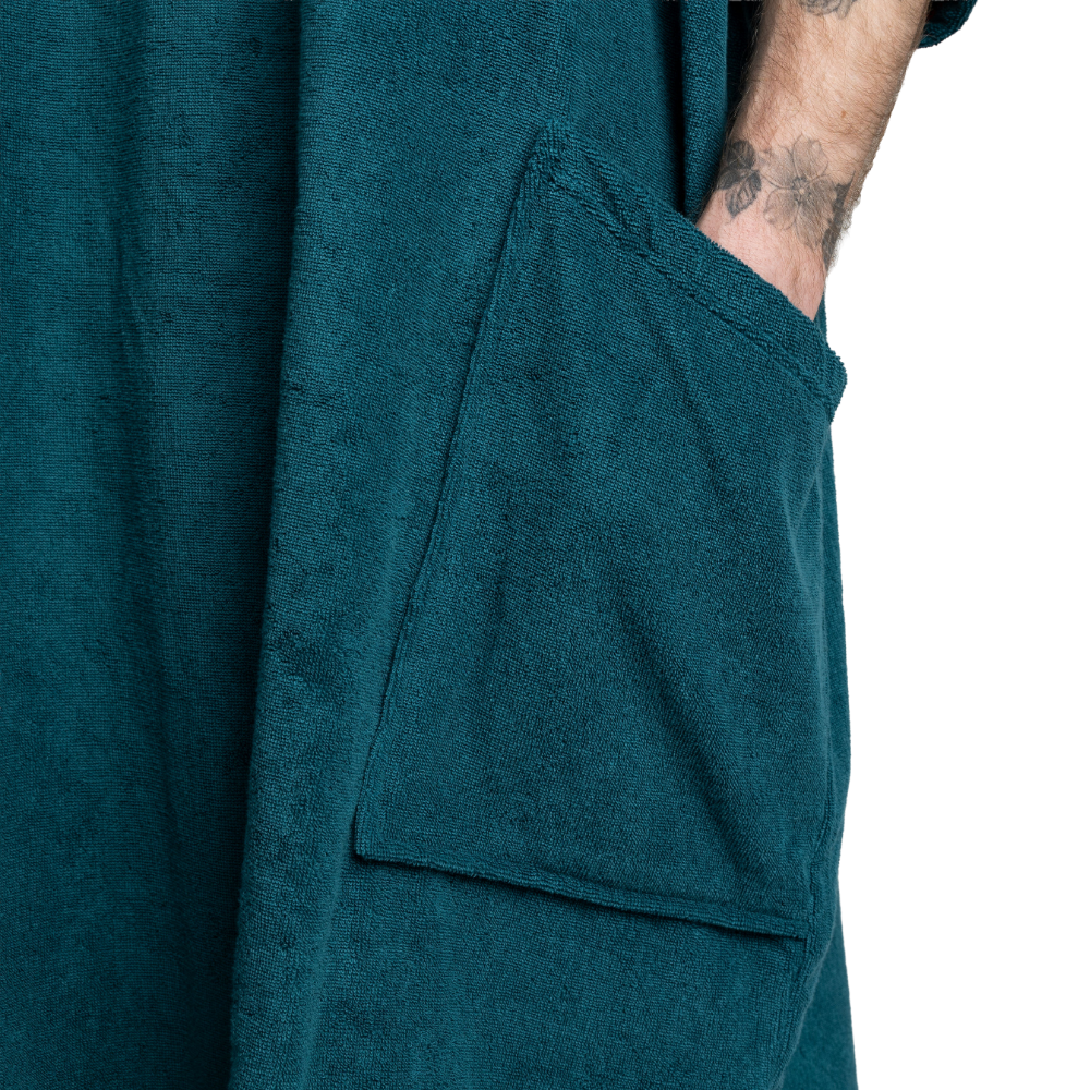 Men's Towelling Poncho Changing Robe - Deep Teal