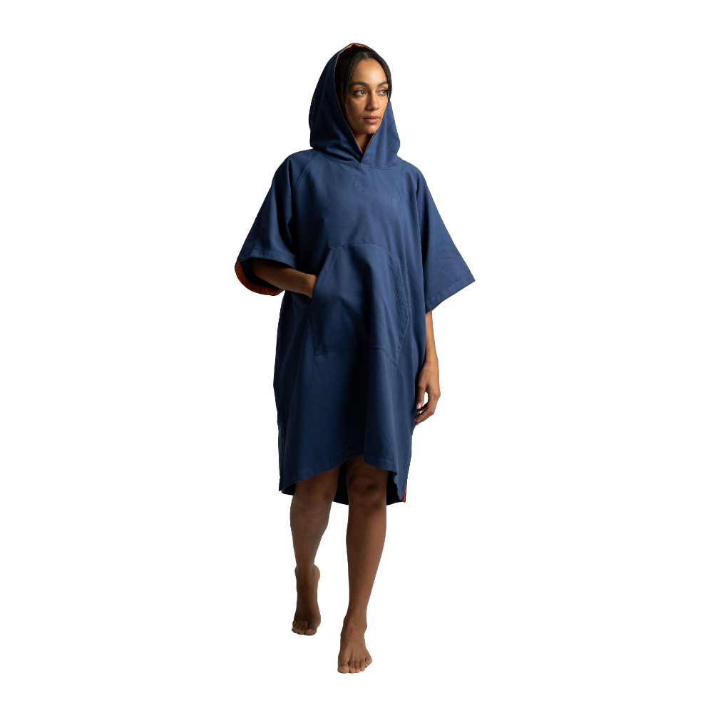 Women's Quick Dry Microfibre Poncho Changing Robe - Admiral Blue