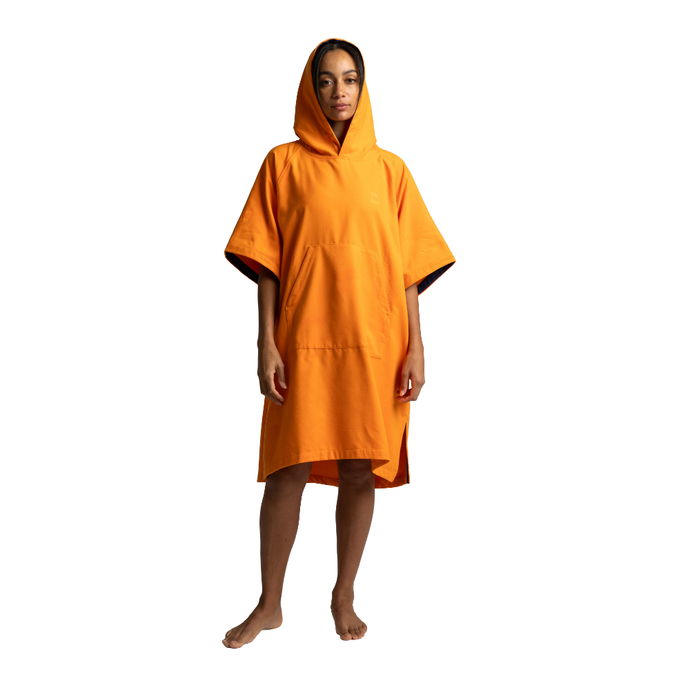 Women's Quick Dry Microfibre Poncho Changing Robe - Bitter Orange