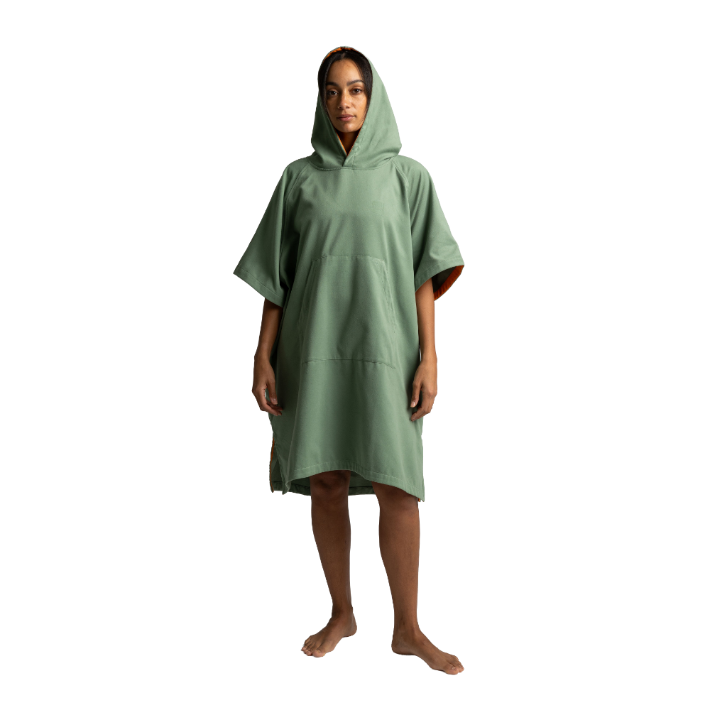 Women's Quick Dry Microfibre Poncho Changing Robe - Sage Green