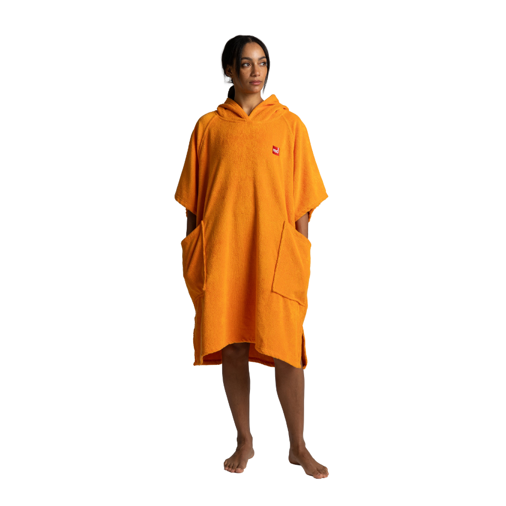 Women's Towelling Poncho Changing Robe - Bitter Orange