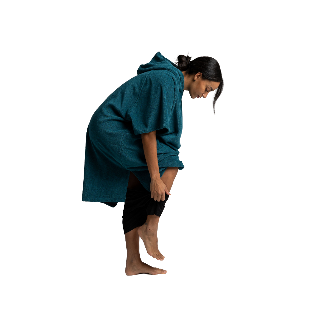 Women's Towelling Poncho Changing Robe - Deep Teal