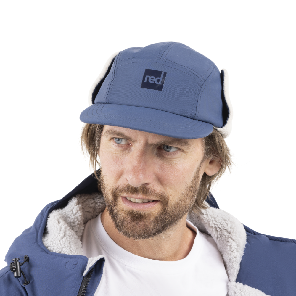 Fleece-Lined Peaked Trapper Hat - Admiral Blue