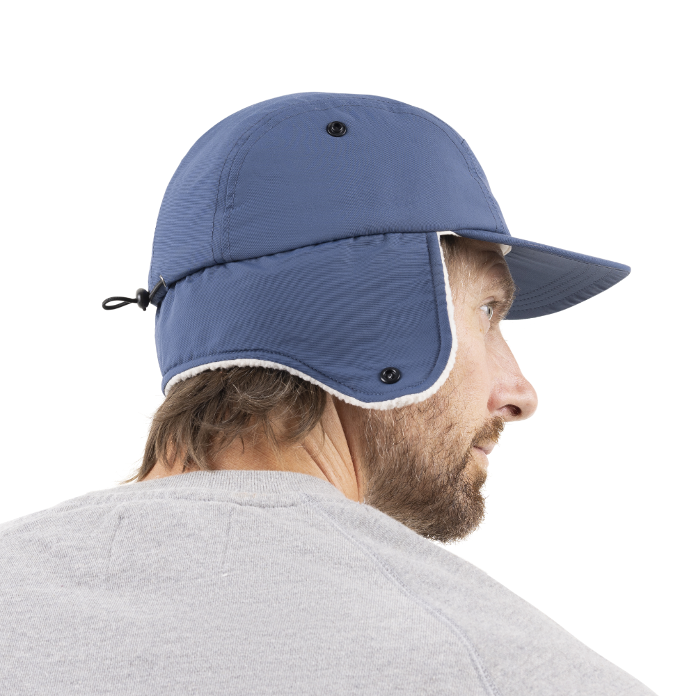 Fleece-Lined Peaked Trapper Hat - Admiral Blue