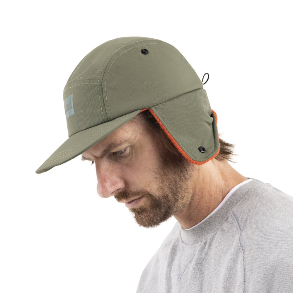 Fleece-Lined Peaked Trapper Hat - Forest Green