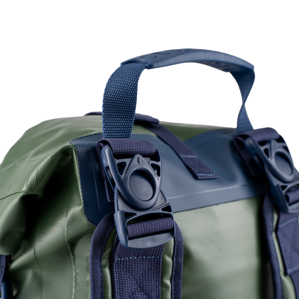 Waterproof Roll Top Dry Bag Backpack 30L - Forest Green