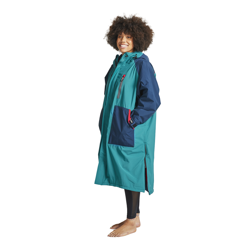 Women's Long Sleeve Recovered Pro Change Robe EVO - Teal / Navy